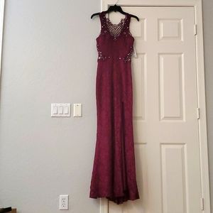 Jodi Krisropher wine colored lace dress size 3